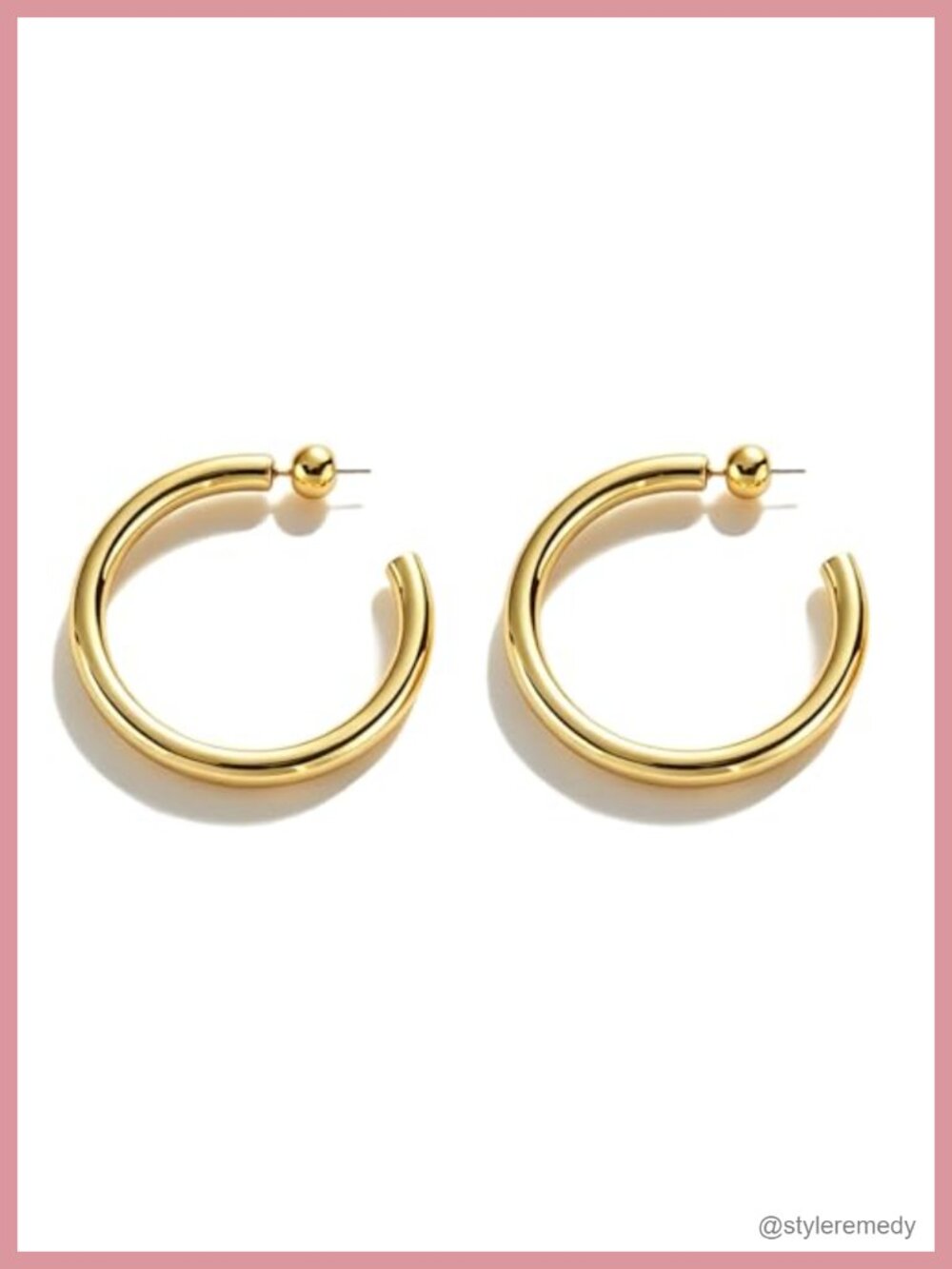 Chunky Hoop Earrings 18K Gold Plated Brass Hypoallergenic Lightweight